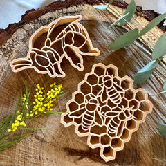 Teddy Bear Bee & Honeycomb Eco Cutter Set