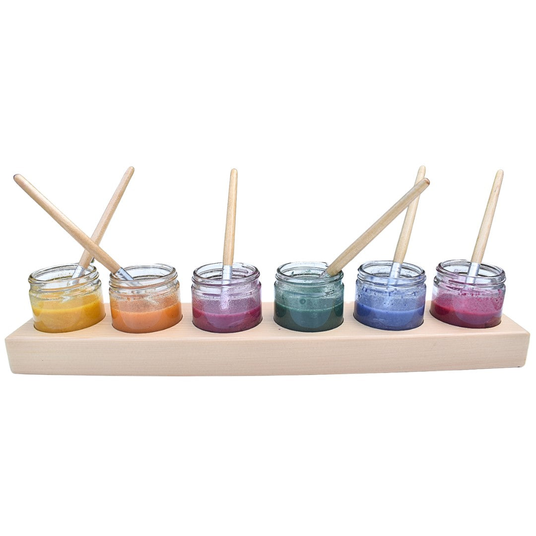 Wooden Paint Holder Set (Includes 6 Jars)